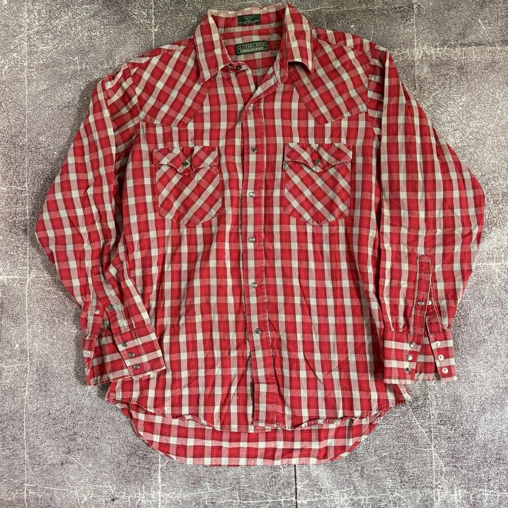 Men's Vintage 90's Levi's Sutter Creek Western Wear Pearl Snap Long Sleeve Sz L